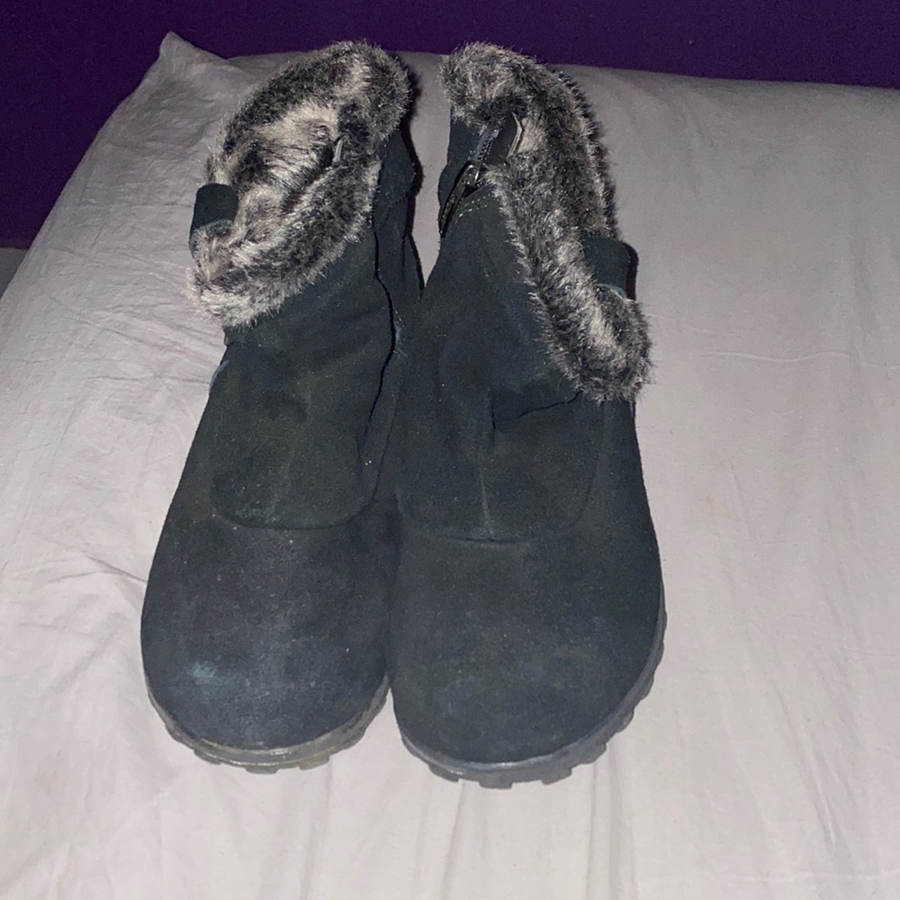 Black Ankle Boots With Fur